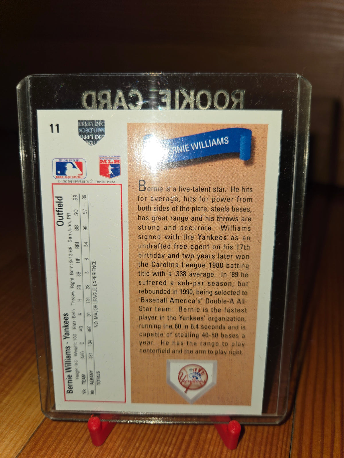 ⭐ Bernie Williams Yankees Rookie! | 1991 Upper Deck #11