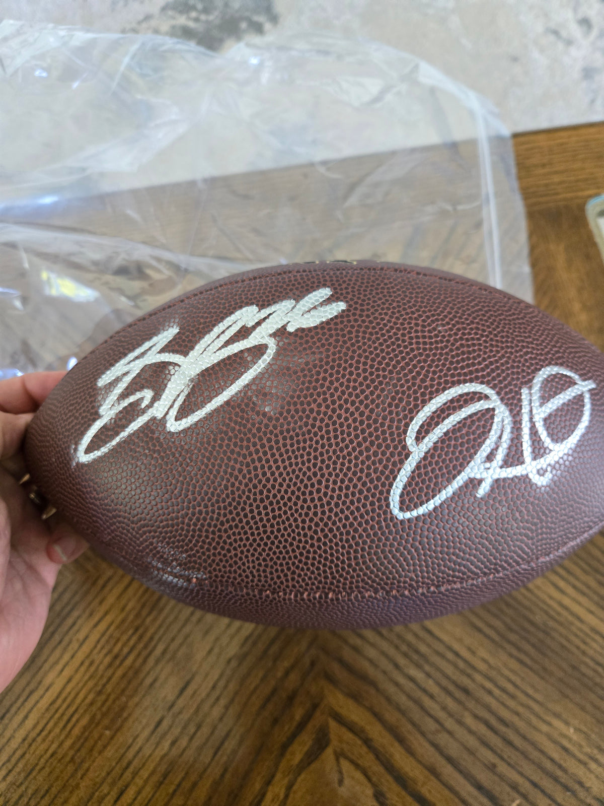Saquon Barkley & Jalen Hurts Signed Football – Real Autographs 🏈