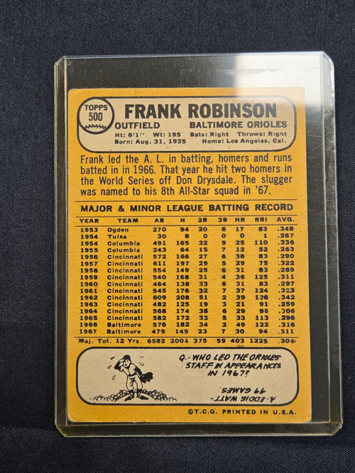 1968 Topps Frank Robinson #500 Original