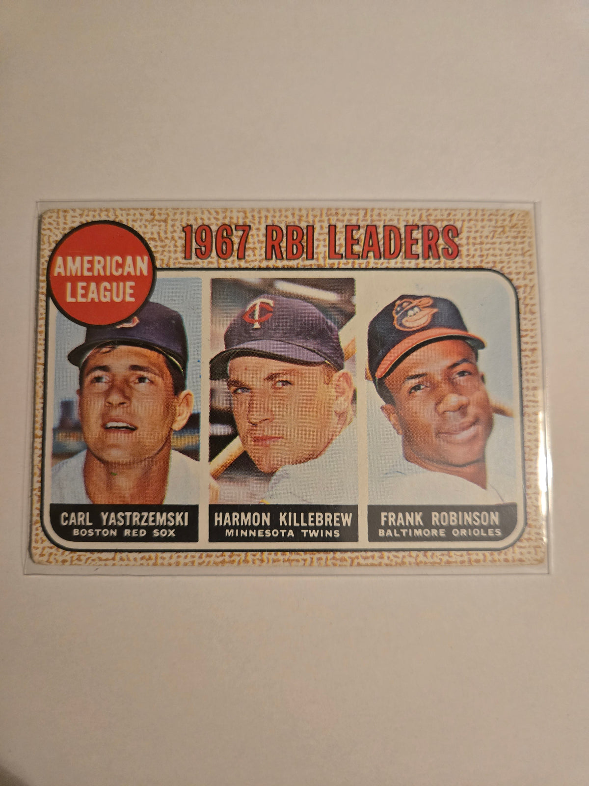 ⚾ 1968 Topps AL RBI Leaders #4 – Yastrzemski, Killebrew & Robinson