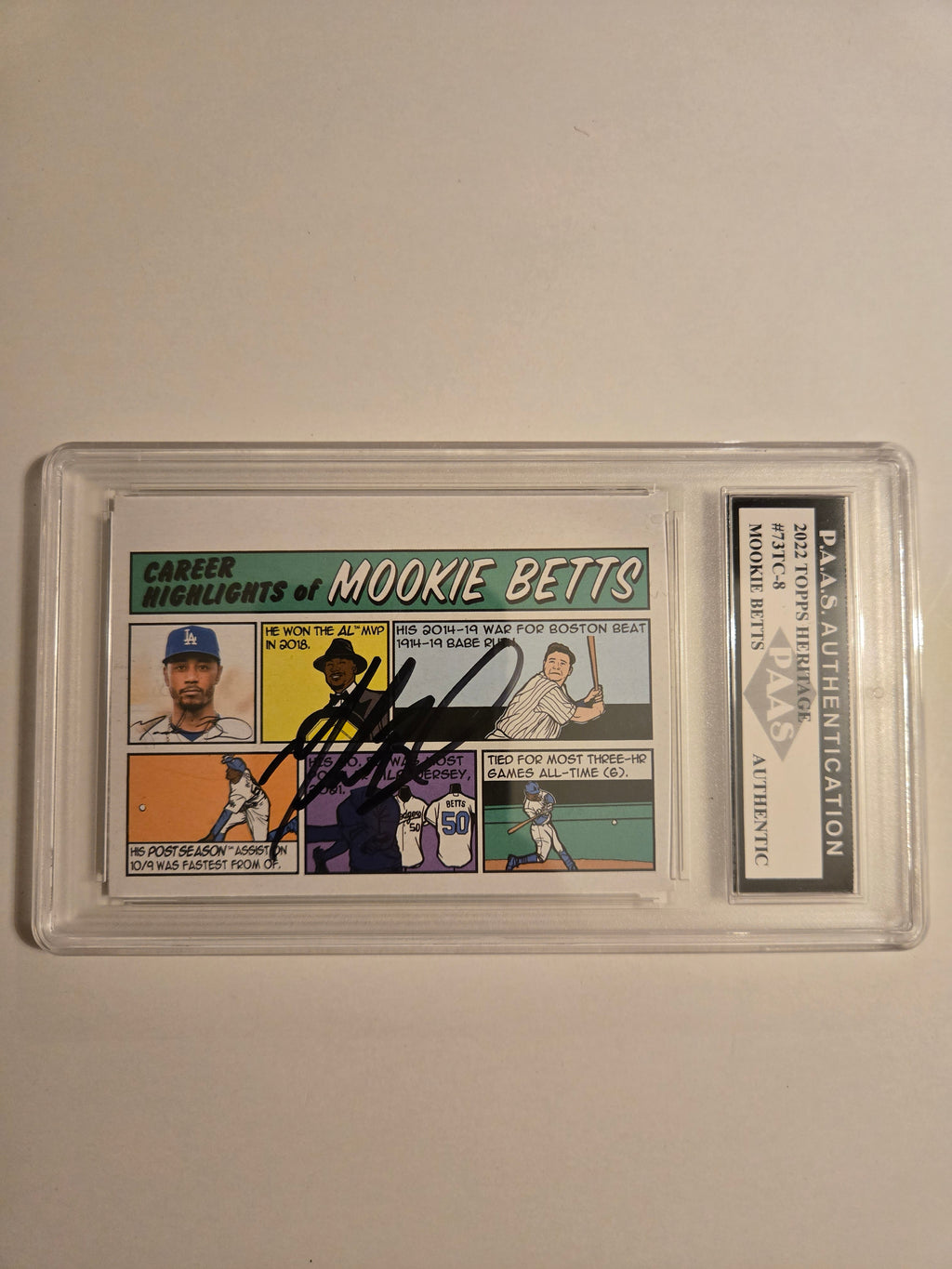Mookie Betts Autographed 2022 Topps Comic Card!