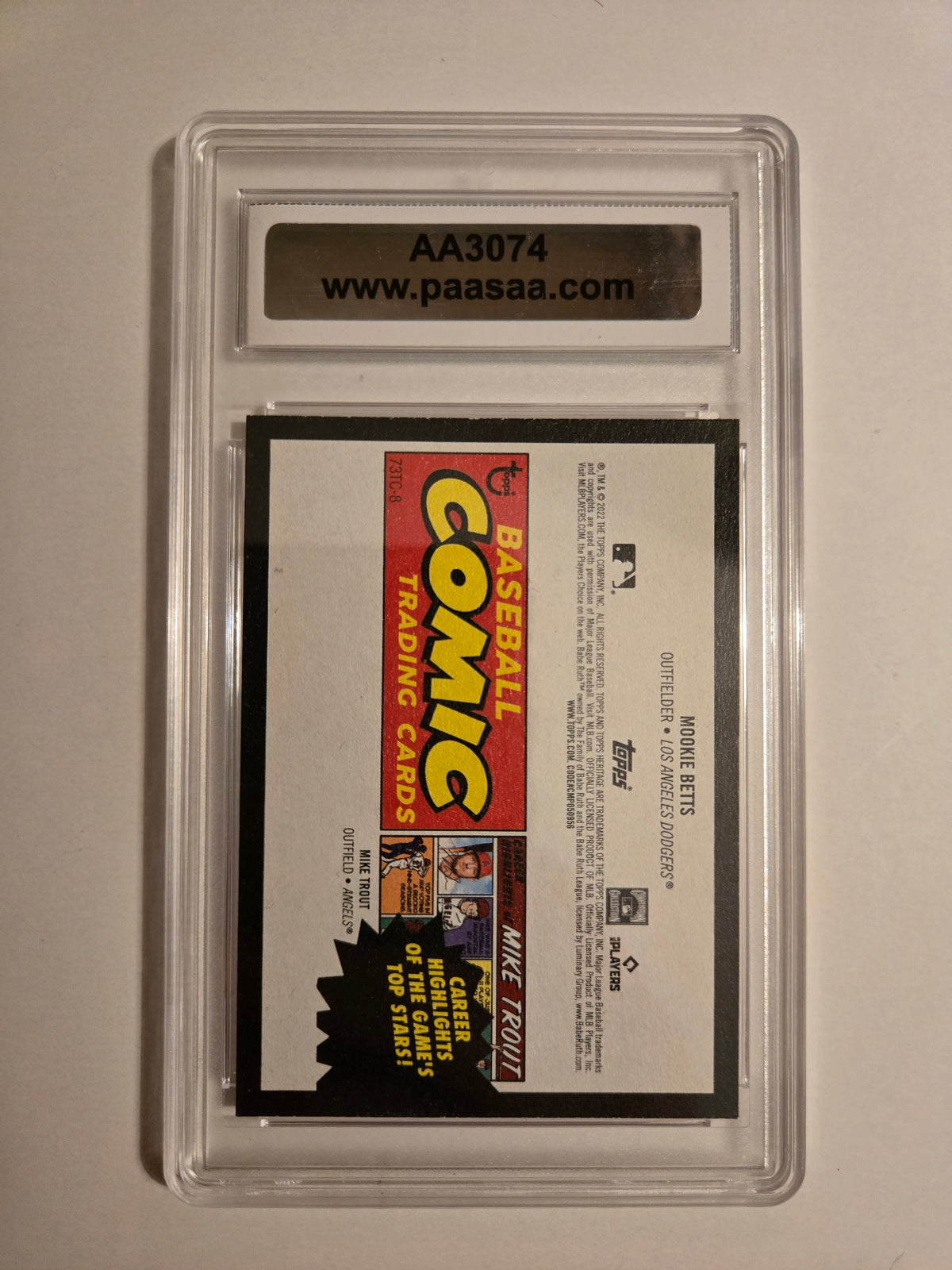 Mookie Betts Autographed 2022 Topps Comic Card!