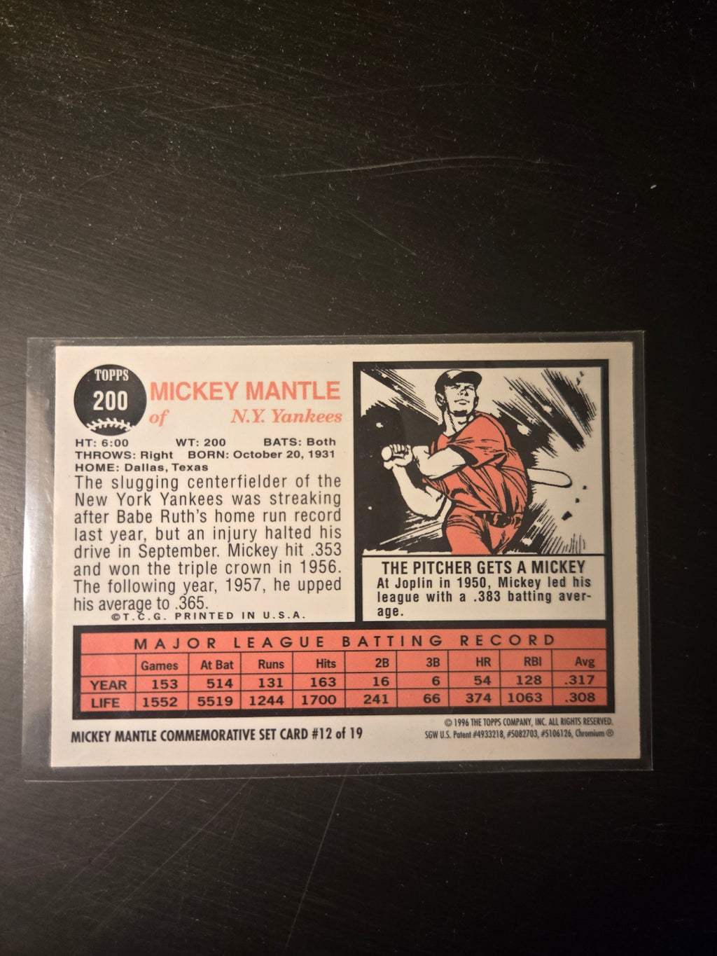 ⚾ Mickey Mantle Throwback! | 1996 Topps Commemorative Card