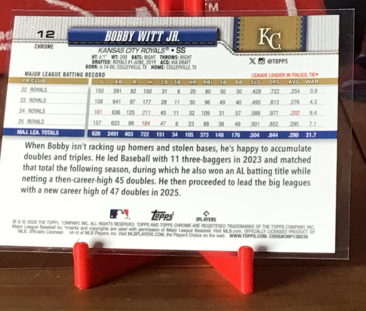 🔥 Bobby Witt Jr. X-Fractor! | 2026 Topps Chrome #12