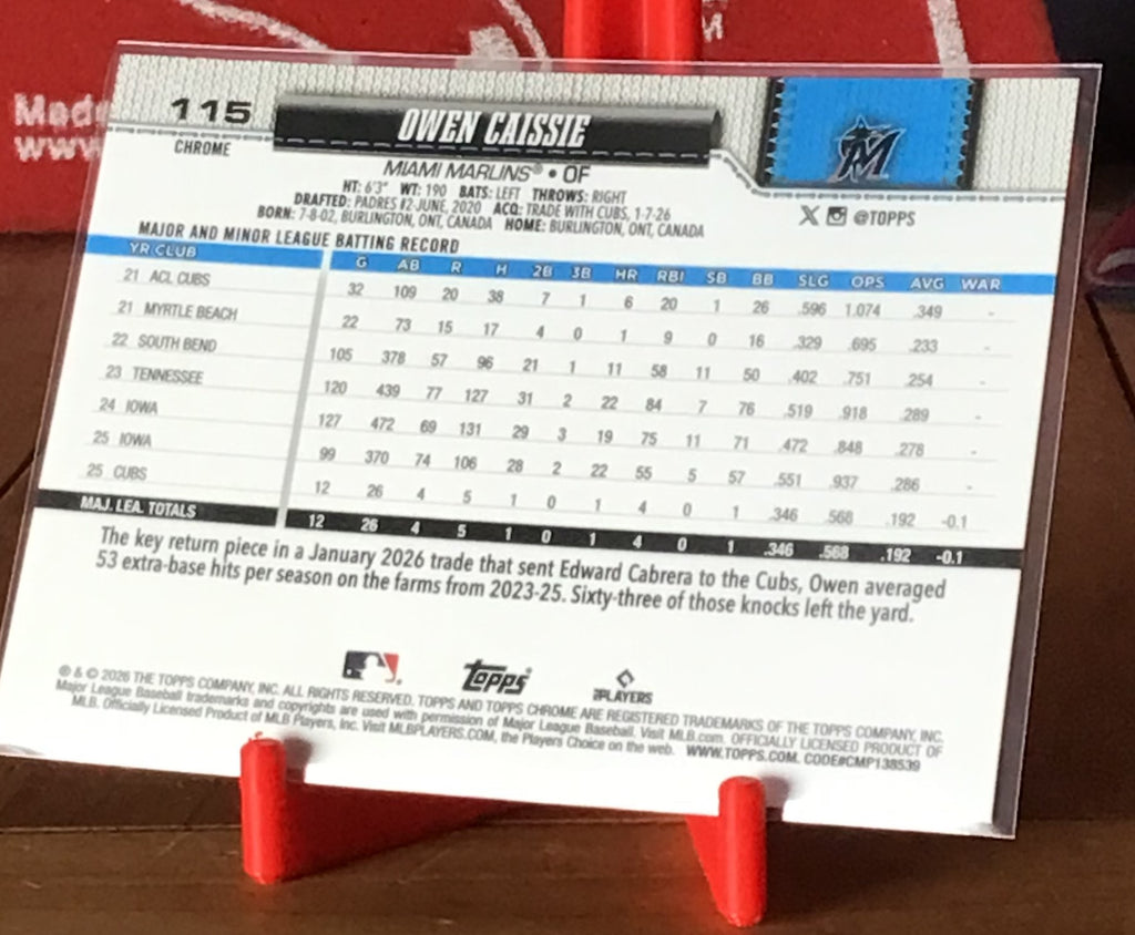 ✨ Owen Caissie Shiny Rookie! | 2026 Topps Chrome X-Fractor #115